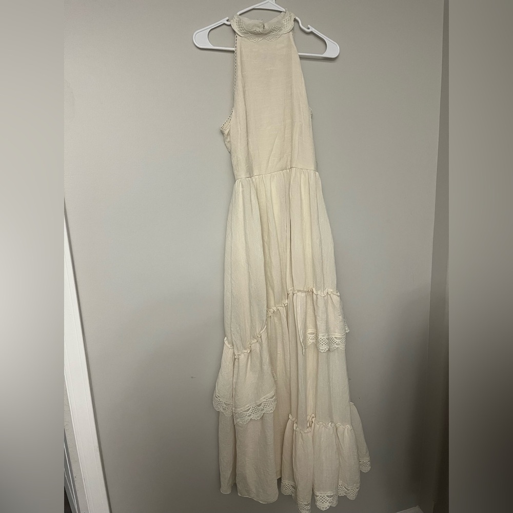 Chic Cream Halter Maxi Dress